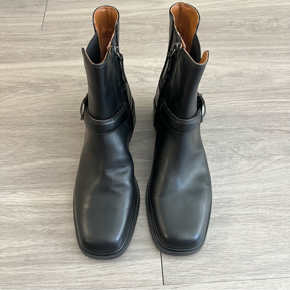 Franco Sarto, Gratia, Black, Leather, Buckle Boots | Women’s 8 - Picture 4 of 7